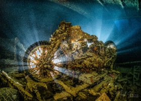 Backlit Motorbike SS Thistlegorm Red Sea