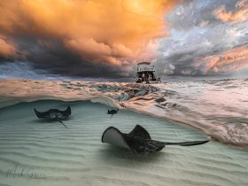 Stingrays at Dawn Grand Cayman
